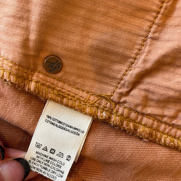 Free People Burnt Orange Leopard Denim Skirt - Picture 3 of 11